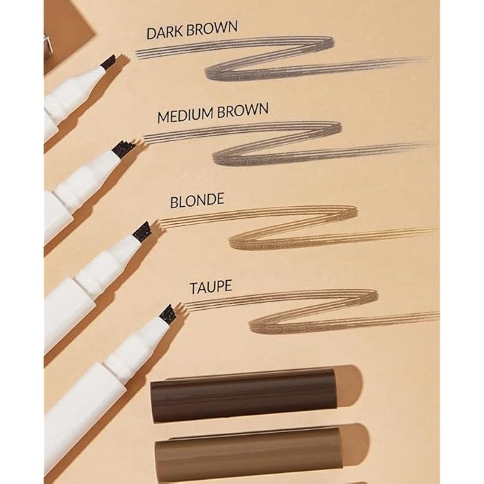 Liquid Eyebrow Pen, Waterproof Microblading Eyebrow Pencil with a Micro-Fork Tip Applicator, Creates Natural Looking Brows Effortlessly-DARK BROWN - Image 2